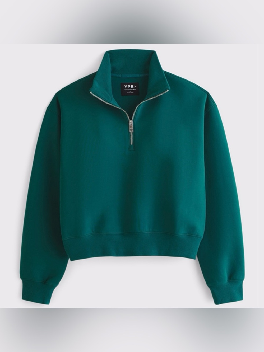Abercrombie & Fitch YPB NeoKNIT Teal Half-Zip Workout Sweater S Gym Yoga Fall